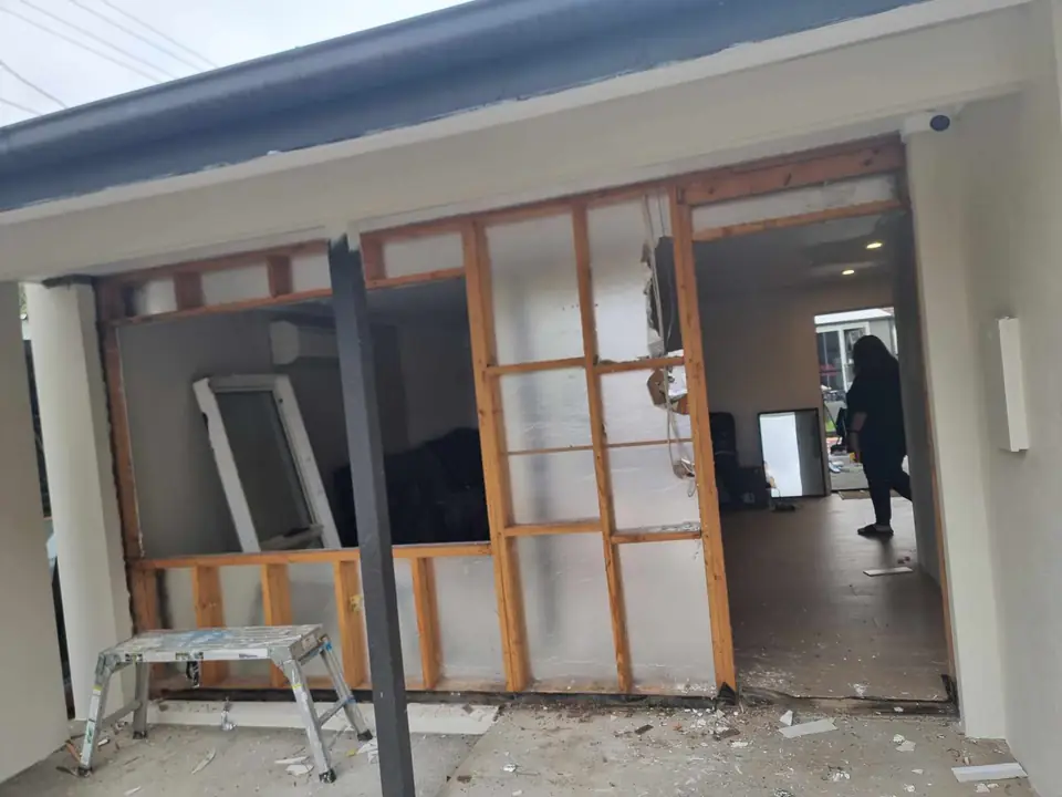 New timber wall framing inside a living area